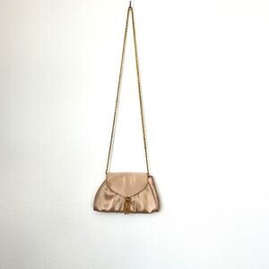 Vintage La Regale Gold Satin Evening Clutch Gold Tassel Old Money Regencycore